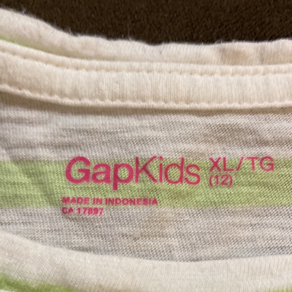 Clearance GapKids green and white striped t shirt - Picture 3 of 5